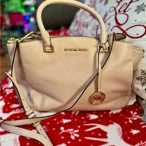 Michael Kors Maxine medium cream Satchel with Gold Accents